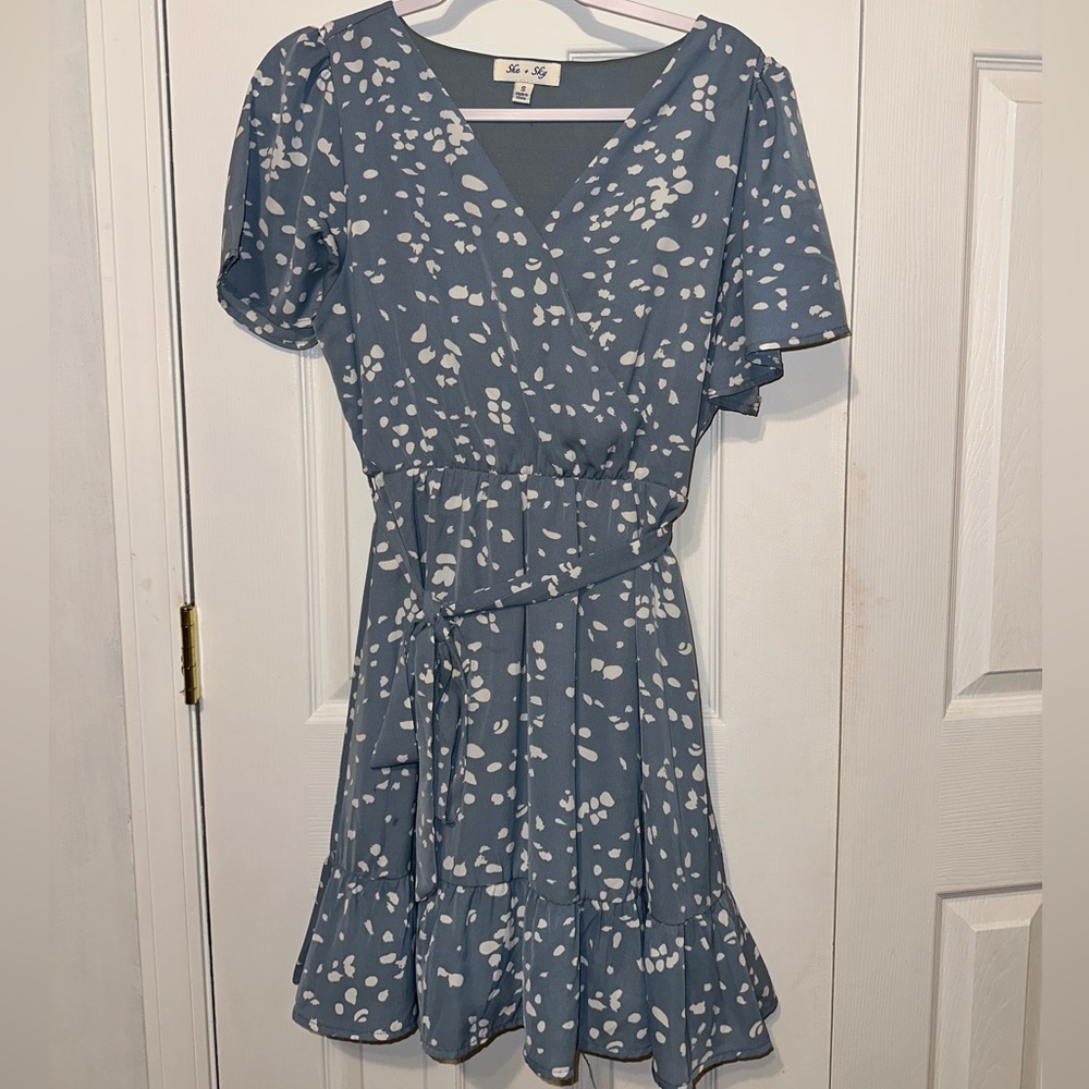 she+sky blue dress